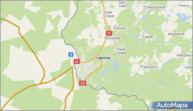 mapa Łęknica powiat żarski, Łęknica powiat żarski na mapie Targeo