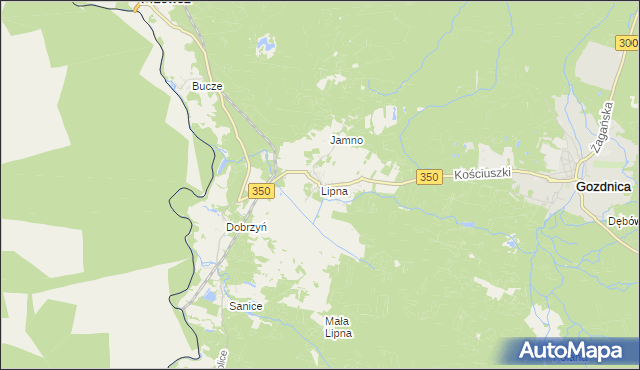 mapa Lipna gmina Przewóz, Lipna gmina Przewóz na mapie Targeo