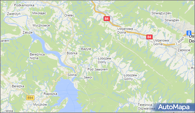 mapa Łobozew Dolny, Łobozew Dolny na mapie Targeo