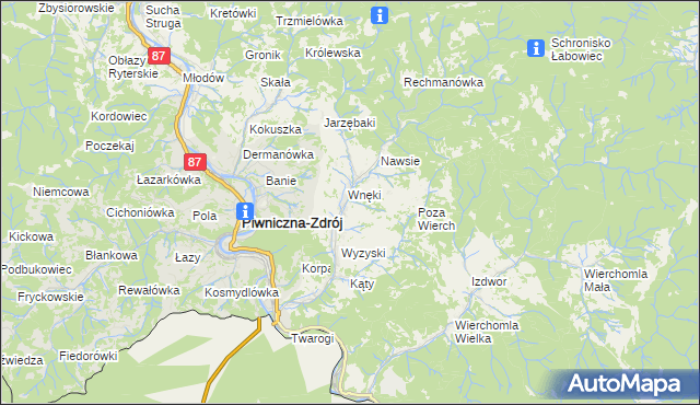 mapa Łomnica-Zdrój, Łomnica-Zdrój na mapie Targeo