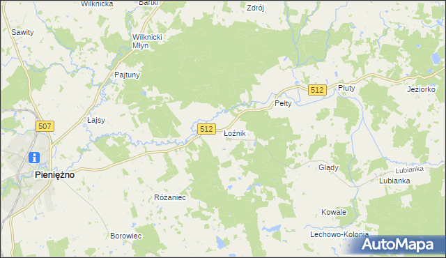 mapa Łoźnik, Łoźnik na mapie Targeo