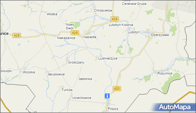 mapa Ludmierzyce, Ludmierzyce na mapie Targeo