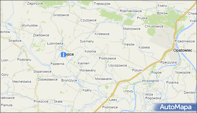 mapa Piotrkowice gmina Bejsce, Piotrkowice gmina Bejsce na mapie Targeo