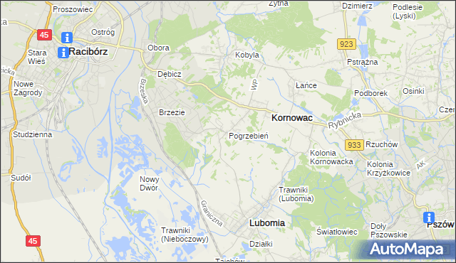 mapa Pogrzebień, Pogrzebień na mapie Targeo