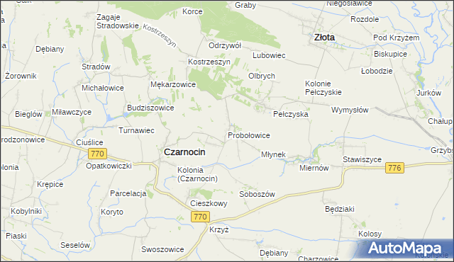 mapa Probołowice, Probołowice na mapie Targeo