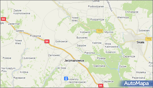 mapa Sąspów, Sąspów na mapie Targeo