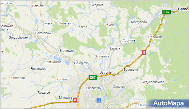 mapa Ścinawica, Ścinawica na mapie Targeo