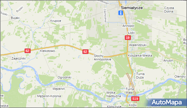 mapa Słochy Annopolskie, Słochy Annopolskie na mapie Targeo