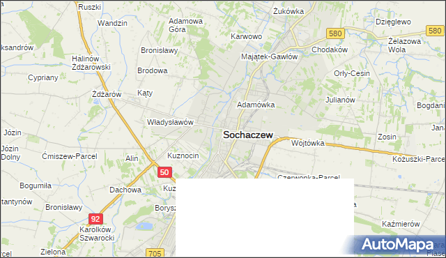 mapa Sochaczew, Sochaczew na mapie Targeo