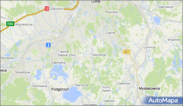 mapa Staniszów, Staniszów na mapie Targeo