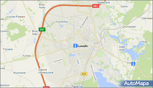 mapa Suwałk, Suwałki na mapie Targeo