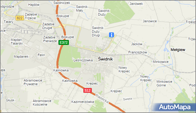 mapa Świdnika, Świdnik na mapie Targeo