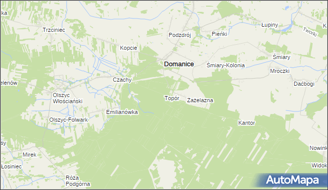 mapa Topór gmina Łuków, Topór gmina Łuków na mapie Targeo