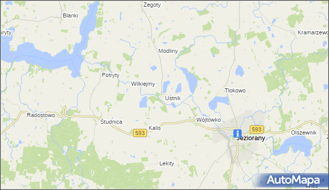 mapa Ustnik, Ustnik na mapie Targeo