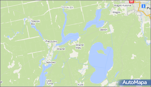 mapa Wiartel Mały, Wiartel Mały na mapie Targeo
