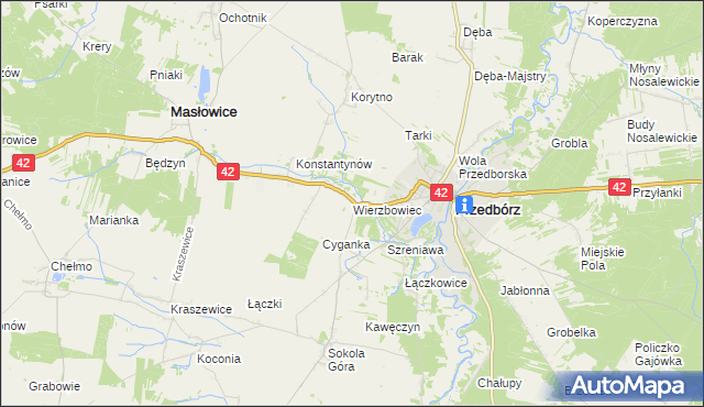 mapa Wierzbowiec, Wierzbowiec na mapie Targeo