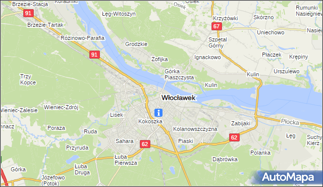 mapa Włocławka, Włocławek na mapie Targeo