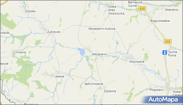 mapa Włodzienin, Włodzienin na mapie Targeo