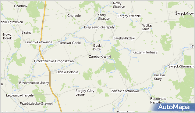 mapa Zaręby-Skórki, Zaręby-Skórki na mapie Targeo