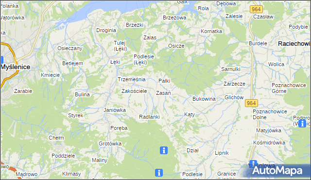 mapa Zasań, Zasań na mapie Targeo