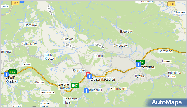 mapa Złotno, Złotno na mapie Targeo
