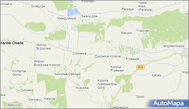 mapa Zubowice-Kolonia, Zubowice-Kolonia na mapie Targeo