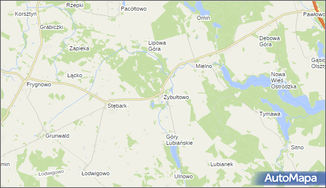 mapa Zybułtowo, Zybułtowo na mapie Targeo