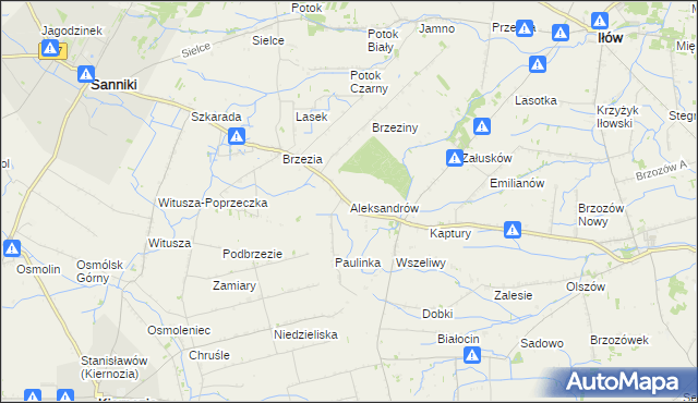 mapa Aleksandrów gmina Iłów, Aleksandrów gmina Iłów na mapie Targeo