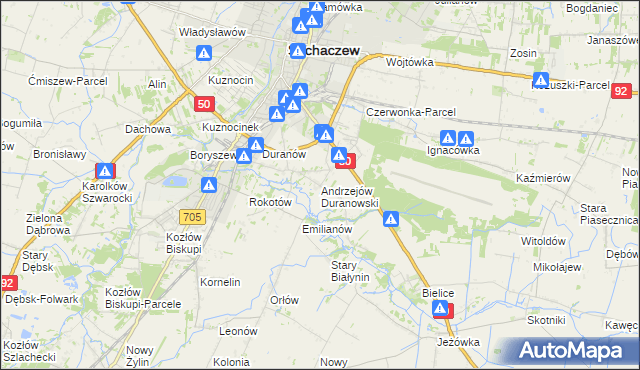 mapa Andrzejów Duranowski, Andrzejów Duranowski na mapie Targeo