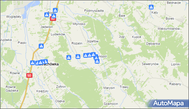 mapa Annopol gmina Strachówka, Annopol gmina Strachówka na mapie Targeo