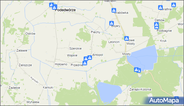 mapa Antopol gmina Podedwórze, Antopol gmina Podedwórze na mapie Targeo