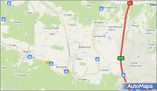 mapa Babienica, Babienica na mapie Targeo