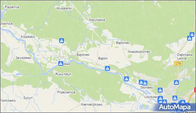 mapa Bąblin, Bąblin na mapie Targeo