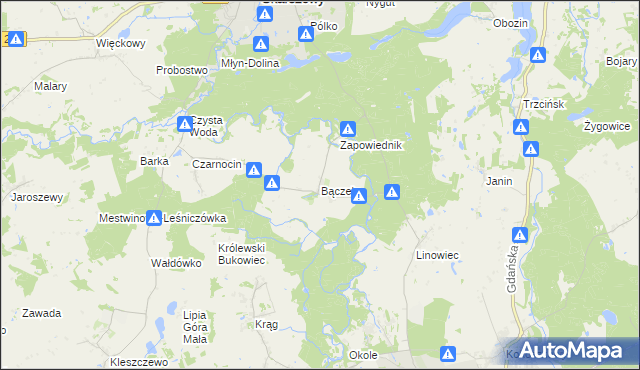 mapa Bączek, Bączek na mapie Targeo