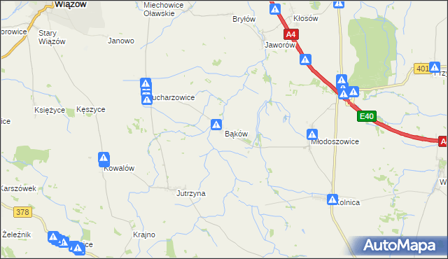 mapa Bąków gmina Grodków, Bąków gmina Grodków na mapie Targeo