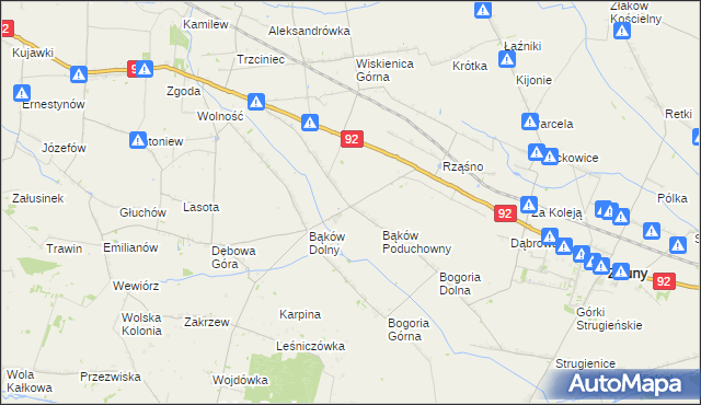 mapa Bąków Górny, Bąków Górny na mapie Targeo