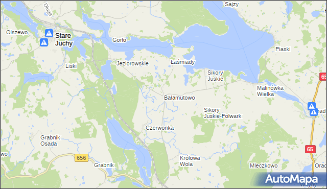 mapa Bałamutowo, Bałamutowo na mapie Targeo