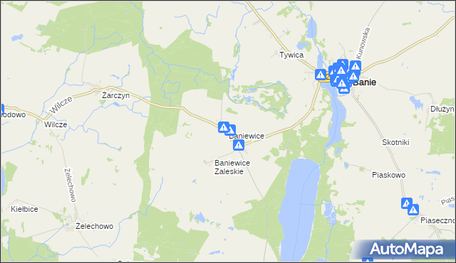 mapa Baniewice, Baniewice na mapie Targeo