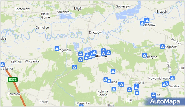 mapa Baranów powiat puławski, Baranów powiat puławski na mapie Targeo