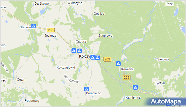 mapa Barnowo, Barnowo na mapie Targeo