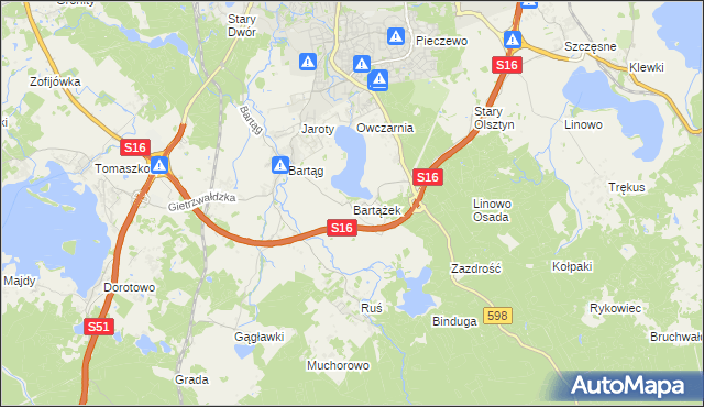 mapa Bartążek, Bartążek na mapie Targeo