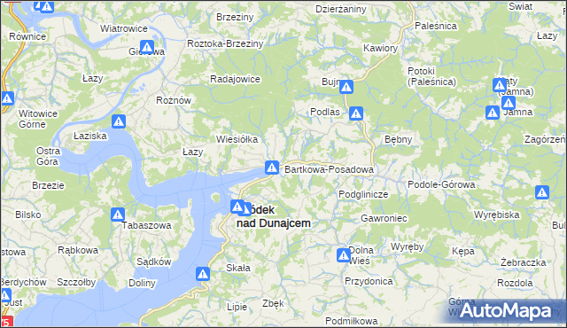 mapa Bartkowa-Posadowa, Bartkowa-Posadowa na mapie Targeo