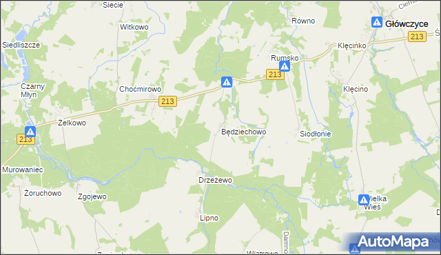 mapa Będziechowo, Będziechowo na mapie Targeo