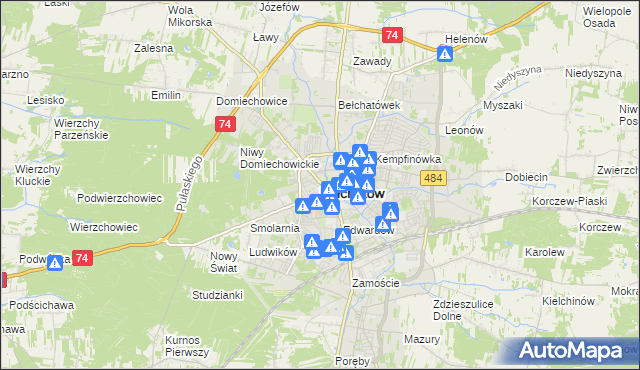 mapa Bełchatów, Bełchatów na mapie Targeo