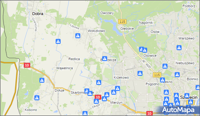 mapa Bezrzecze, Bezrzecze na mapie Targeo