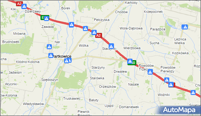 mapa Biała Góra gmina Wartkowice, Biała Góra gmina Wartkowice na mapie Targeo