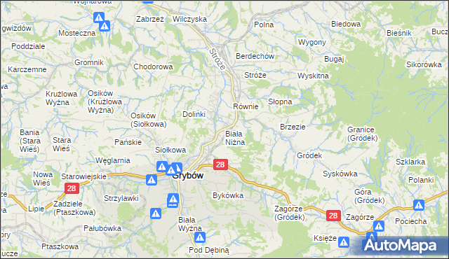 mapa Biała Niżna, Biała Niżna na mapie Targeo