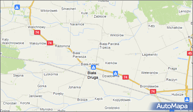 mapa Biała-Parcela, Biała-Parcela na mapie Targeo