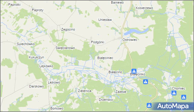 mapa Białęciniec, Białęciniec na mapie Targeo