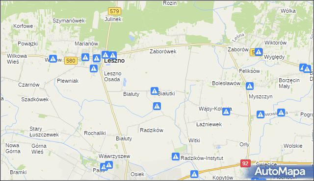 mapa Białutki, Białutki na mapie Targeo